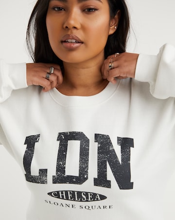 White LDN Slogan City Sweatshirt