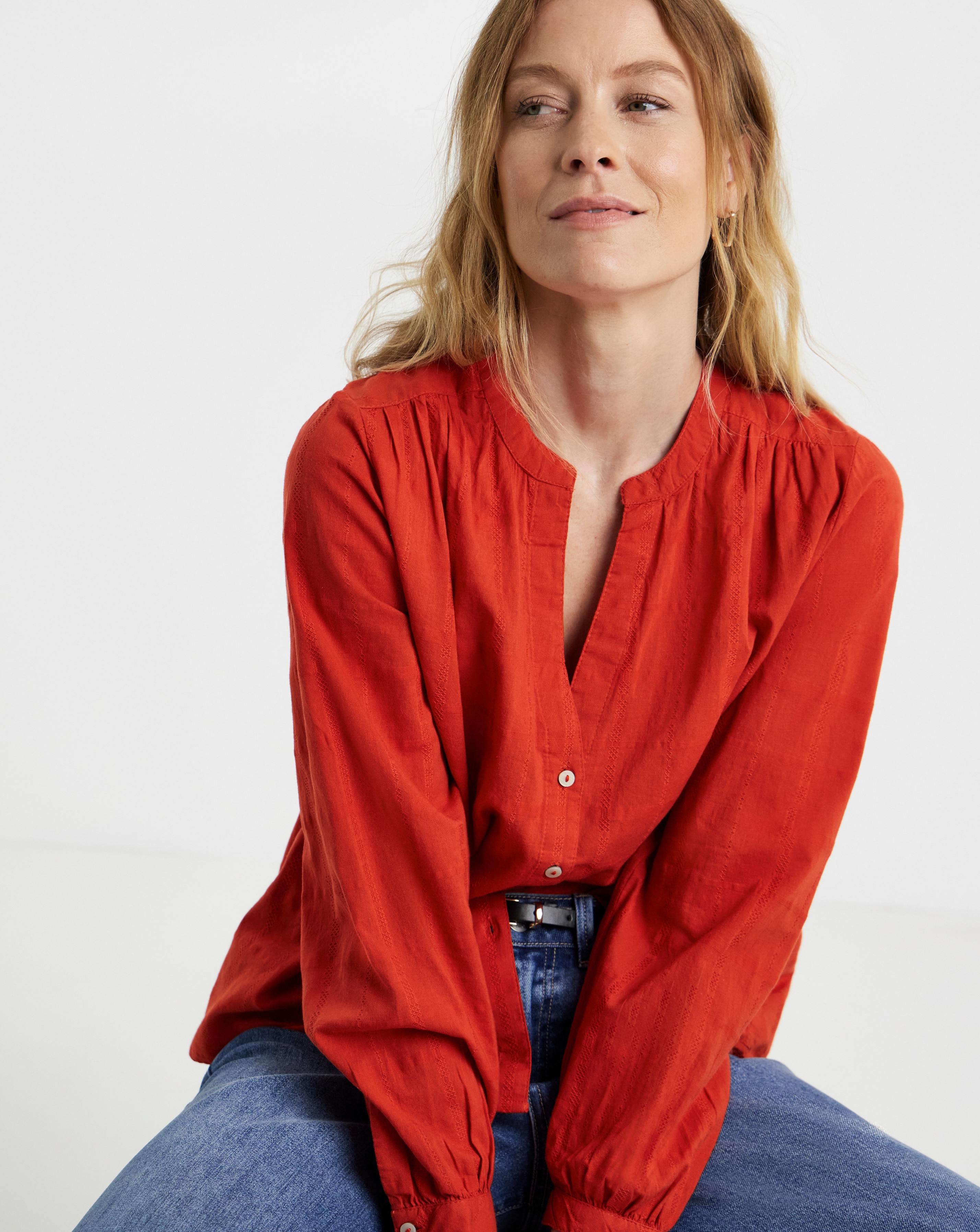 Textured Cotton Blouse