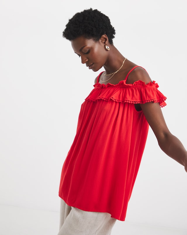 Ruffle Bardot Top