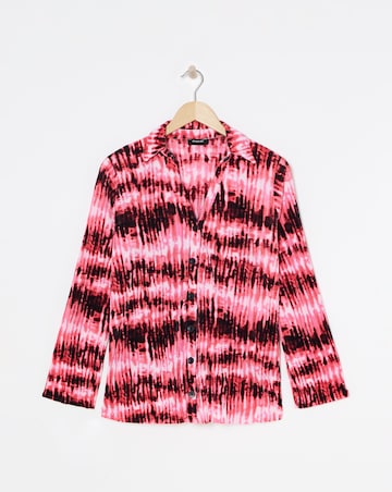Pink Tie Dye Plisse Shirt