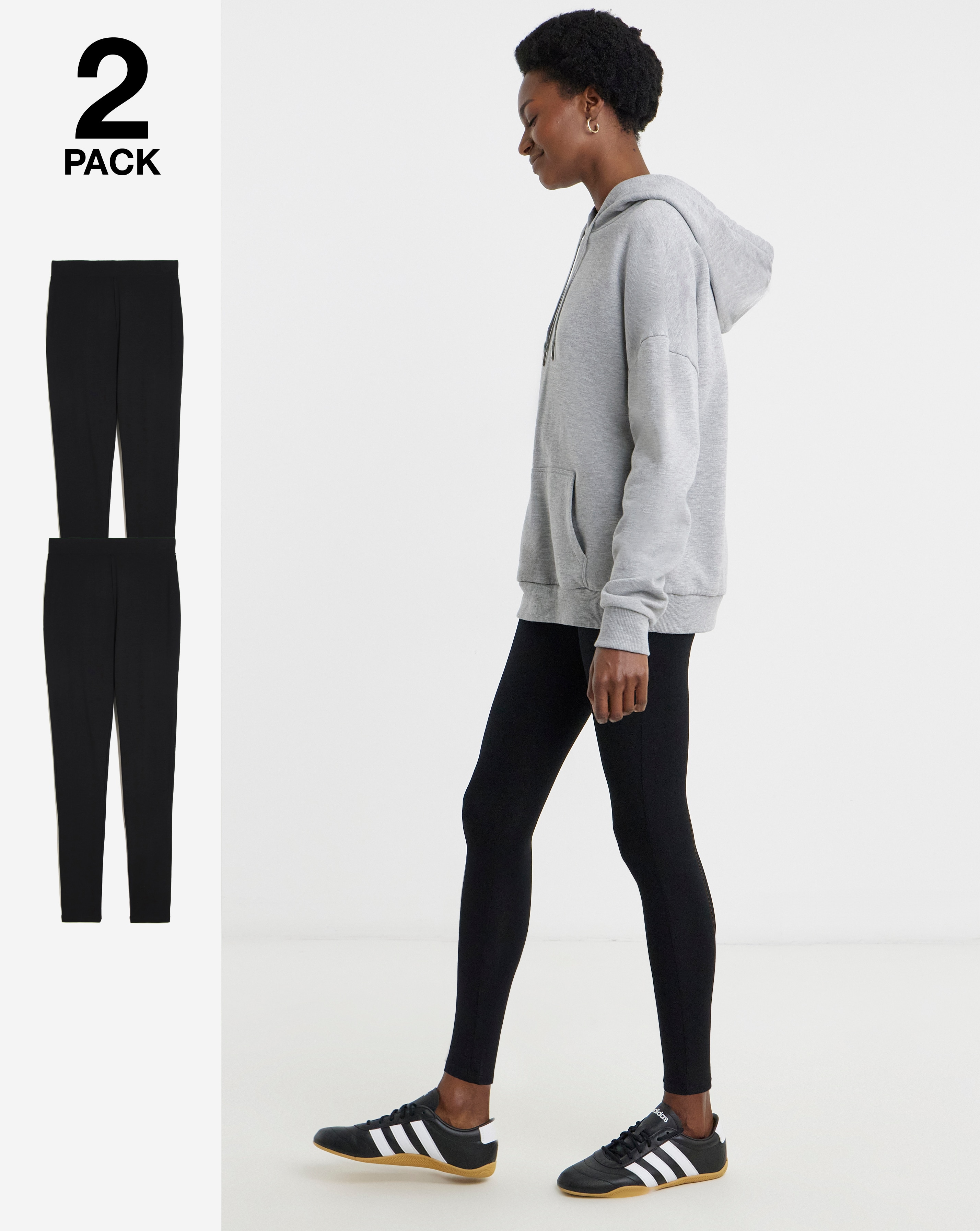 2 Pack Jersey High Waisted Leggings