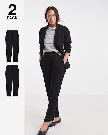 2 Pack Jersey Tapered Leg Trousers