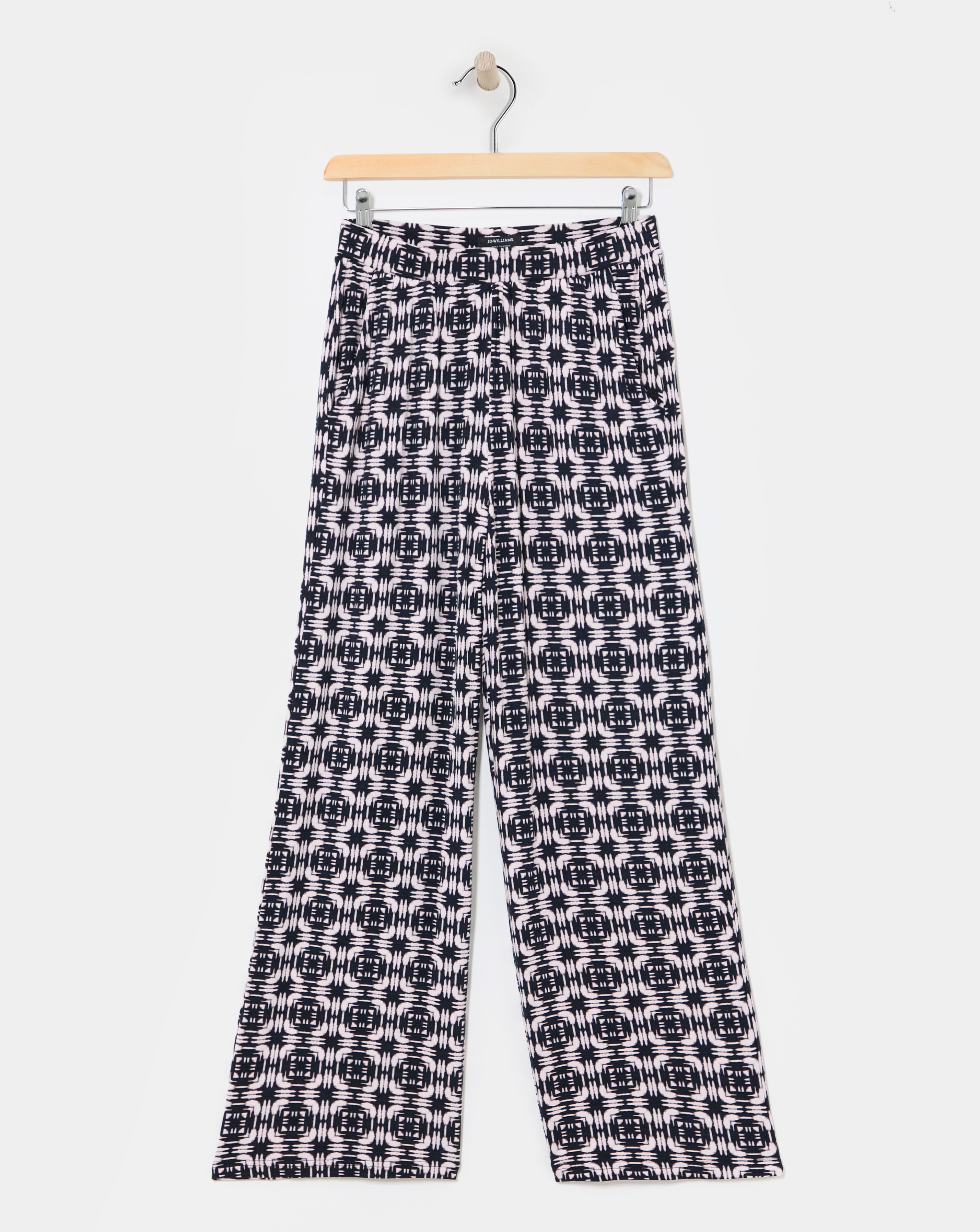 Printed Jersey Wide Leg Trousers