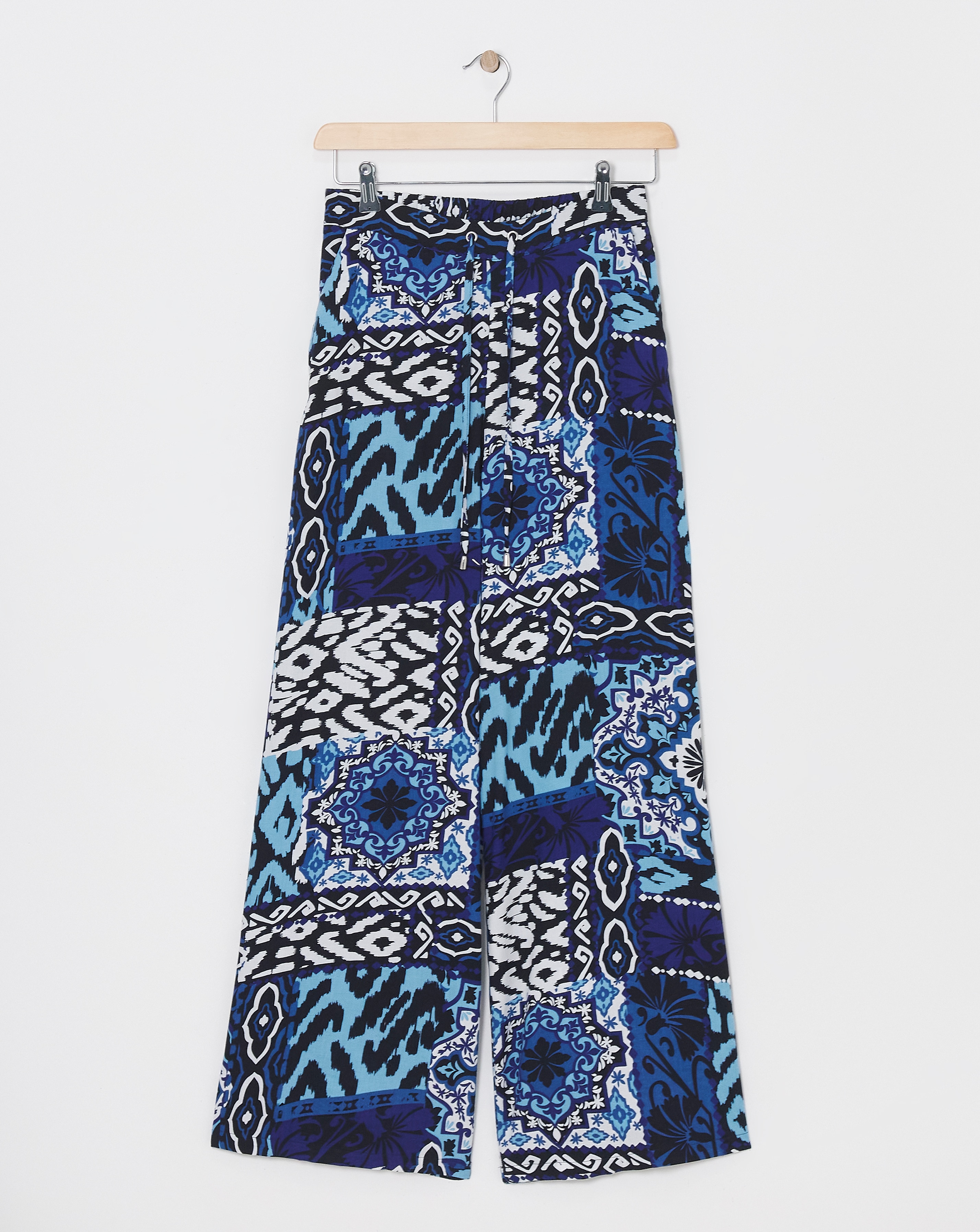 Spun Viscose Pull On Wide Leg Trousers