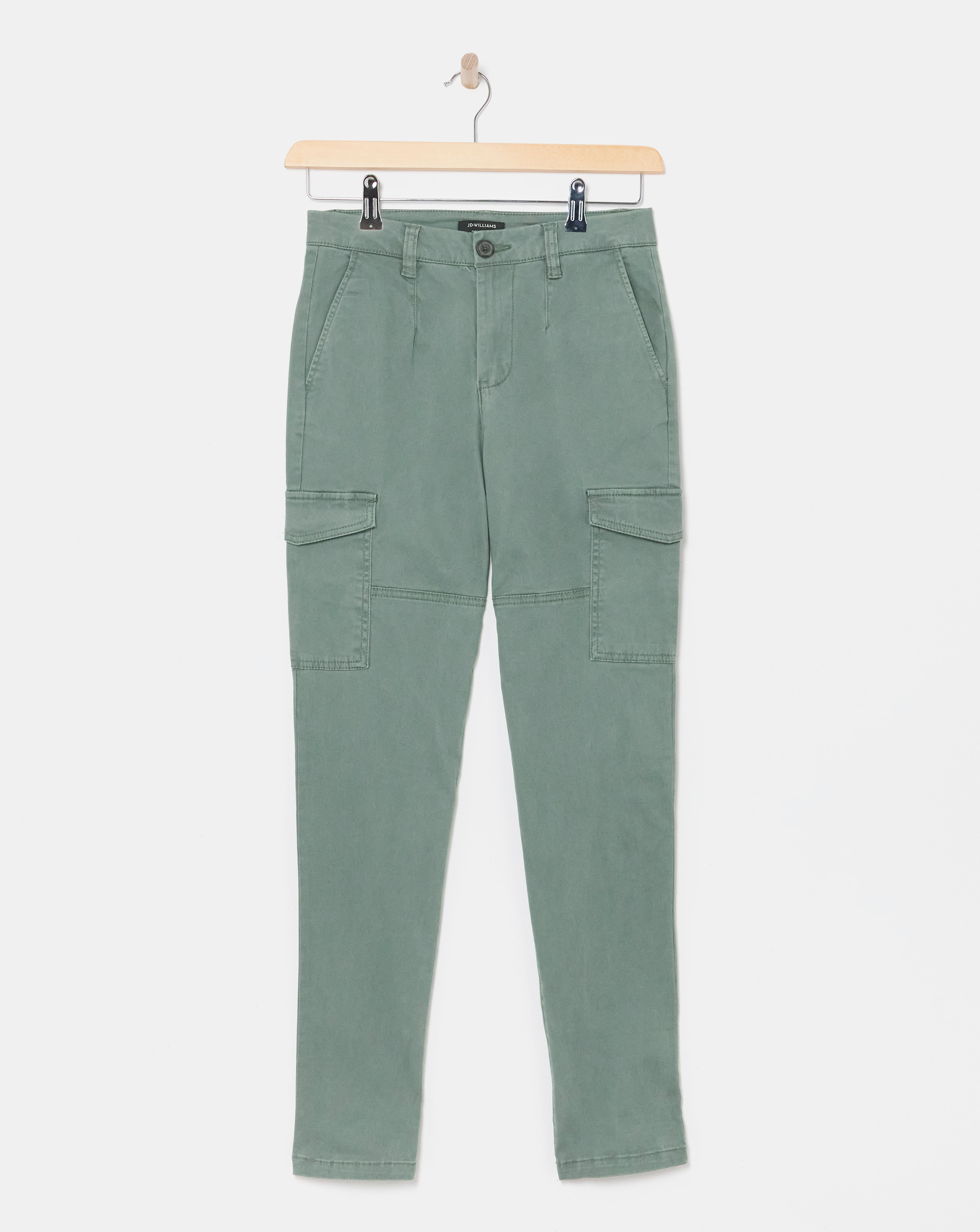 Khaki Stretch Utility Tapered Trousers