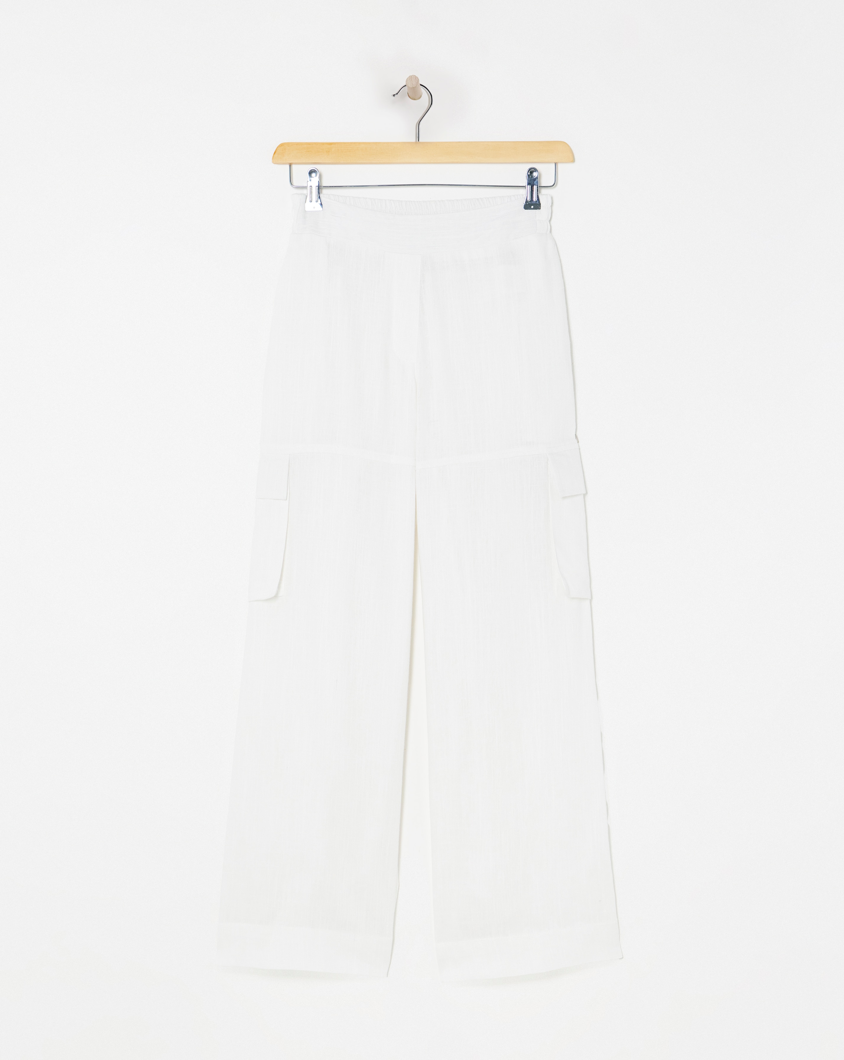 Linen Wide Leg Utility Trousers
