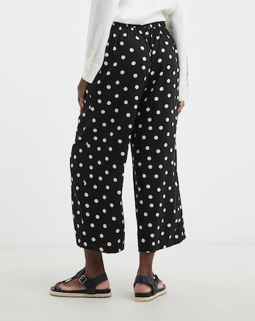 Printed Cropped Wide Leg Culotte