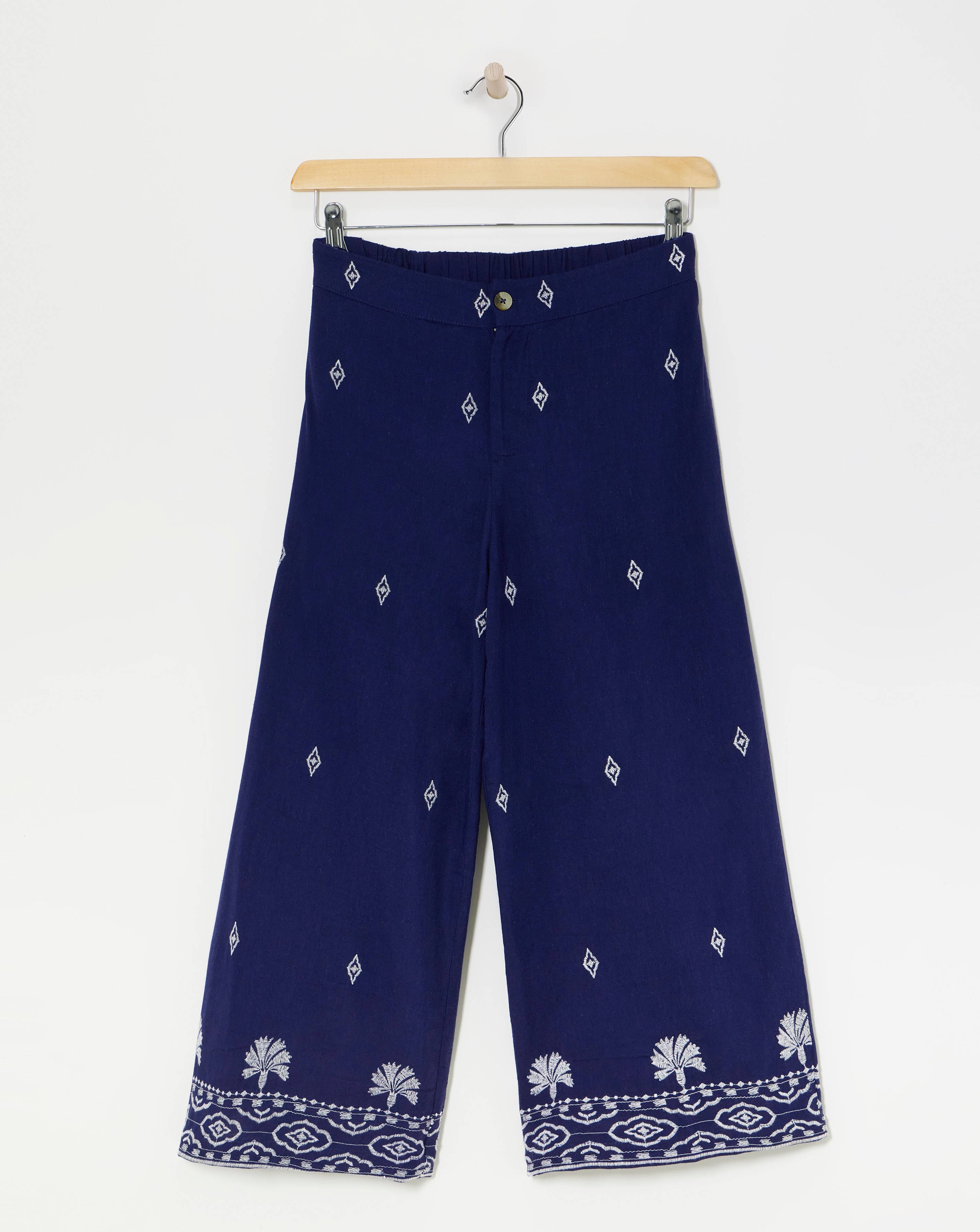 Indigo Embroidered Culottes