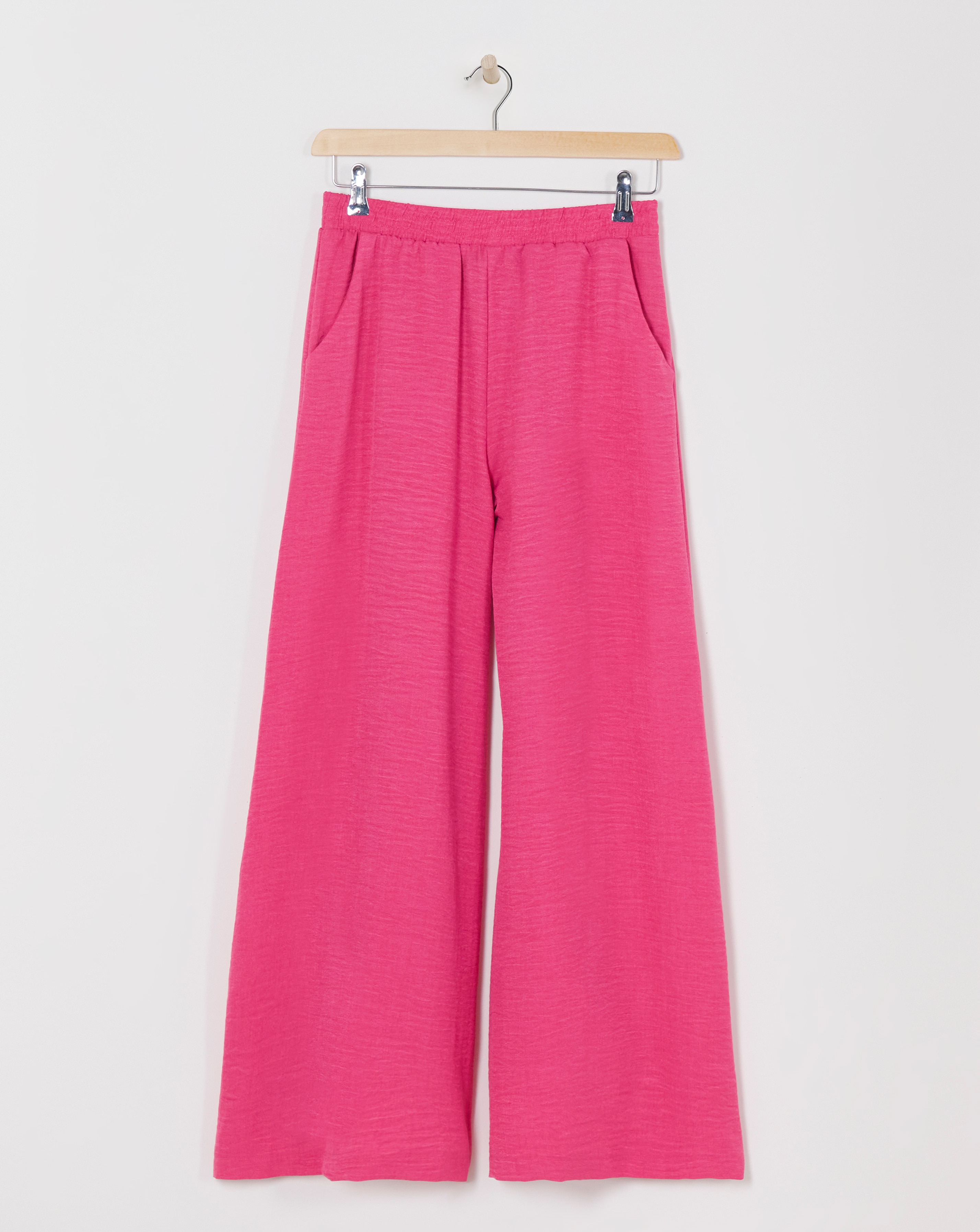 Textured Wide Leg Palazzo Trousers