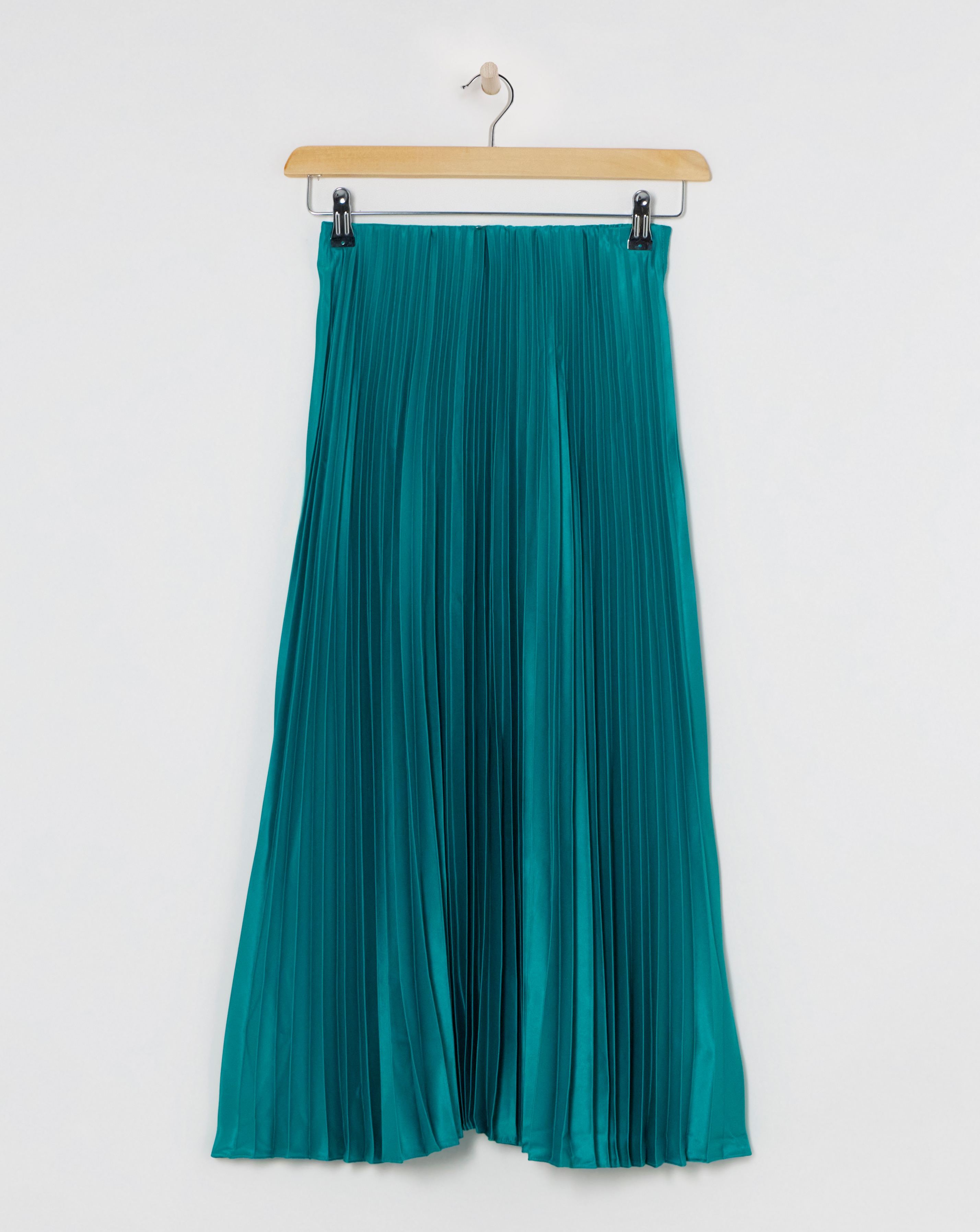Blue Crinkle Satin Skirt