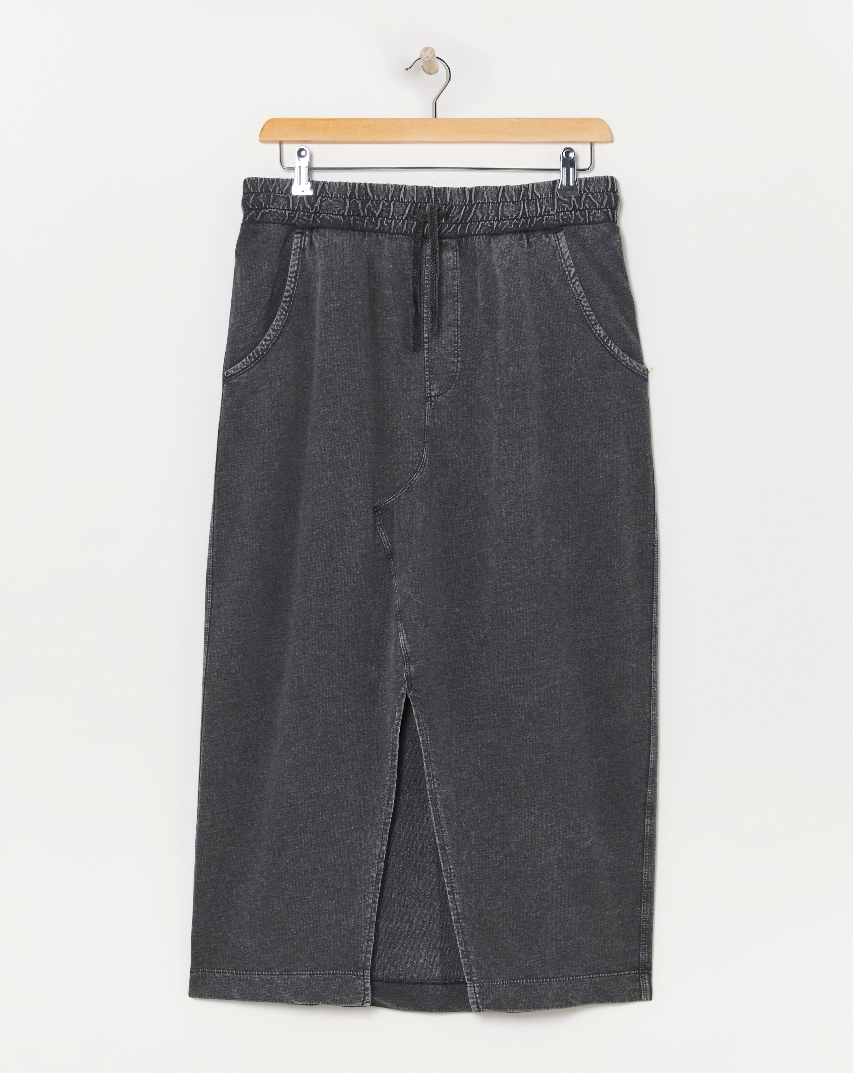 Washed Cotton Mix Jersey Maxi Skirt