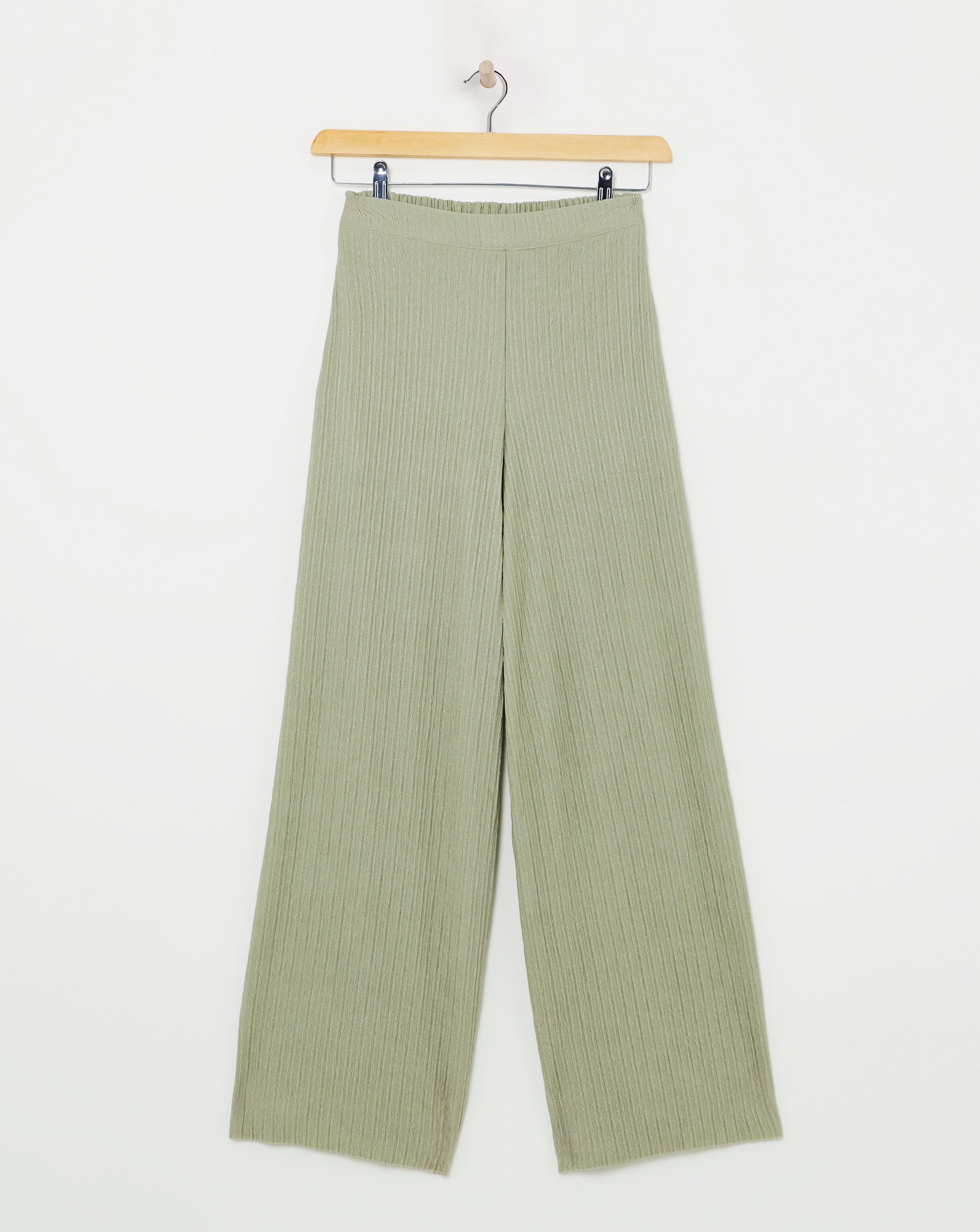 Crinkle Pull On Wide Leg Trouser