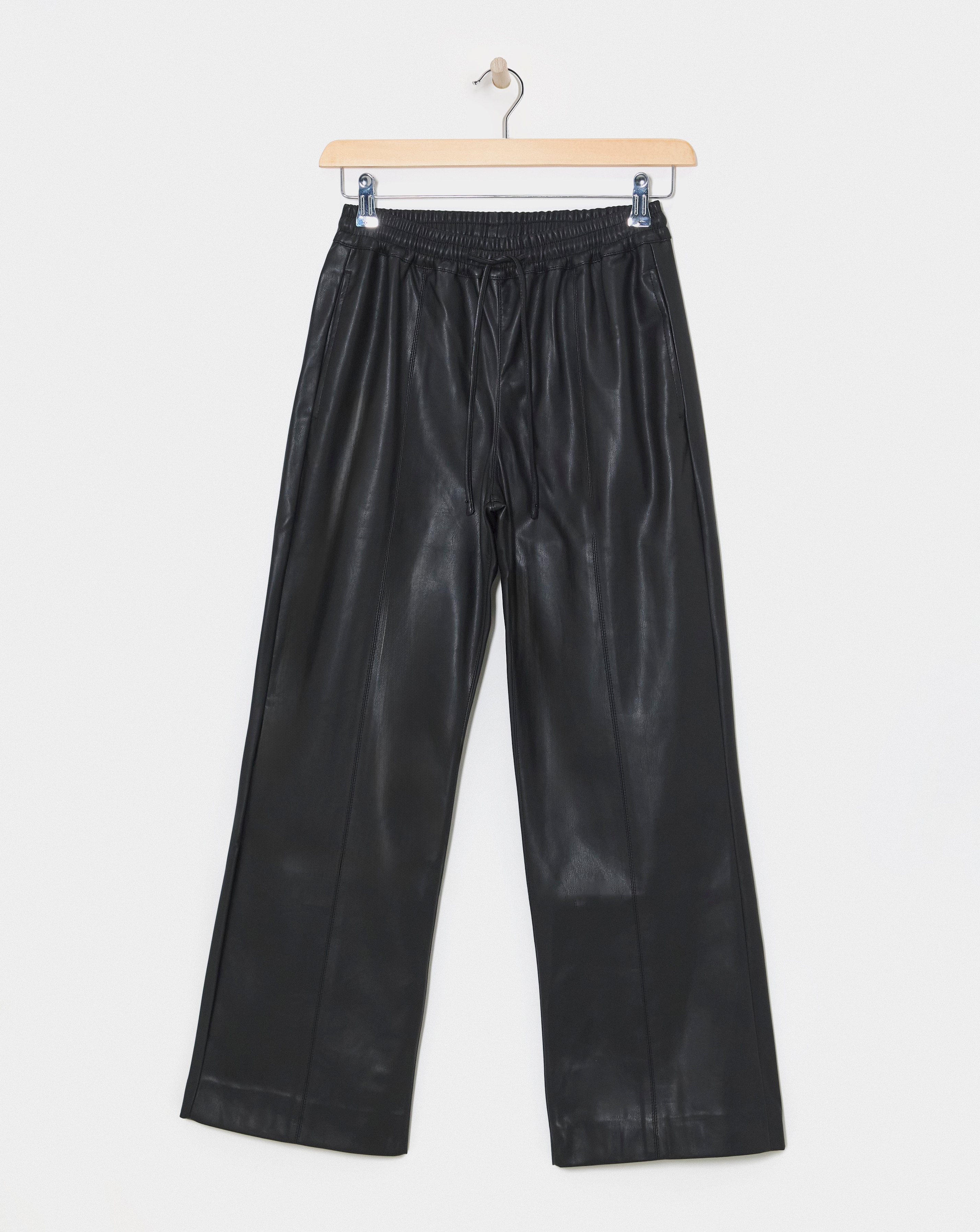 PU Pull On Wide Leg Trouser