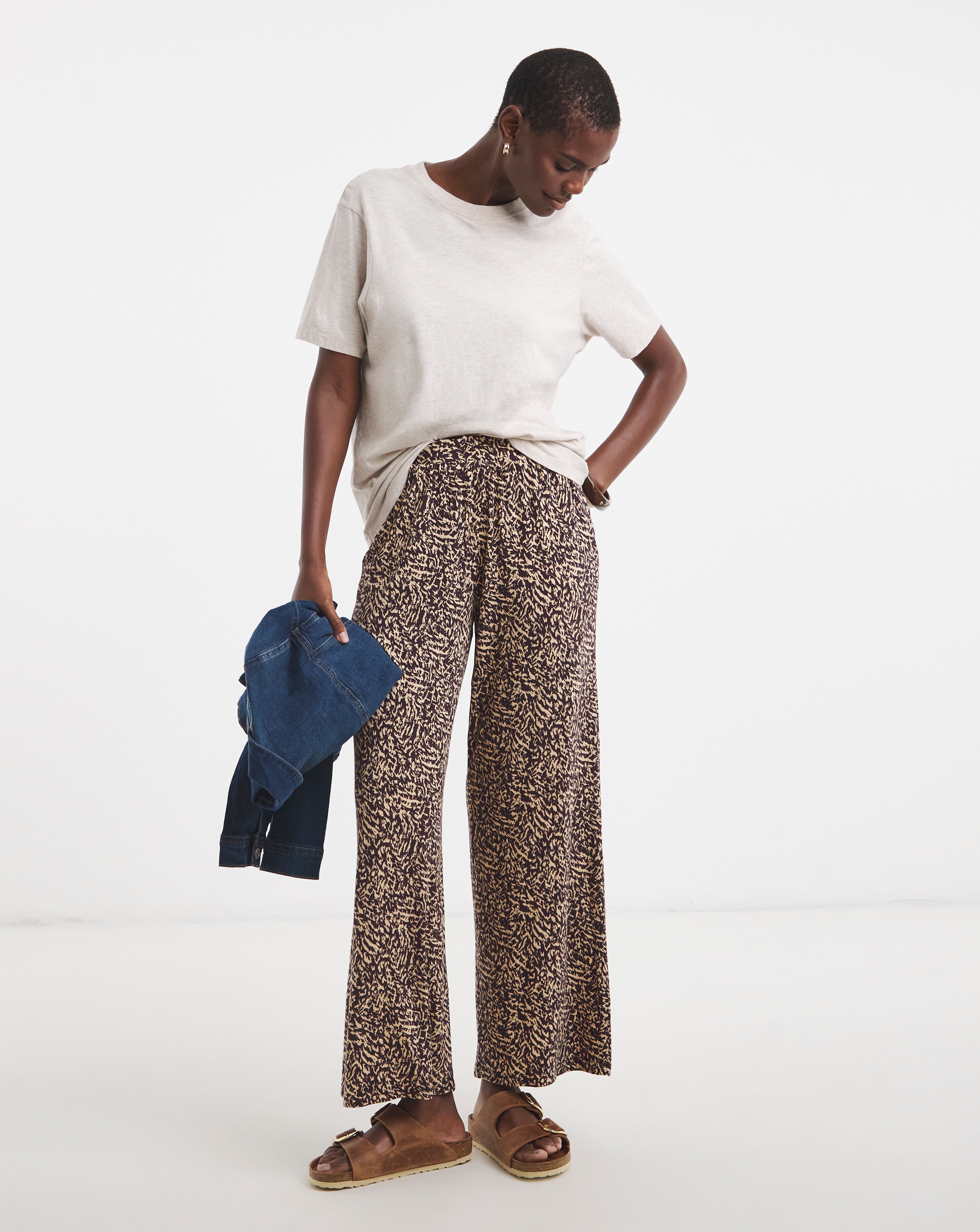 Wide Leg Jersey Trouser