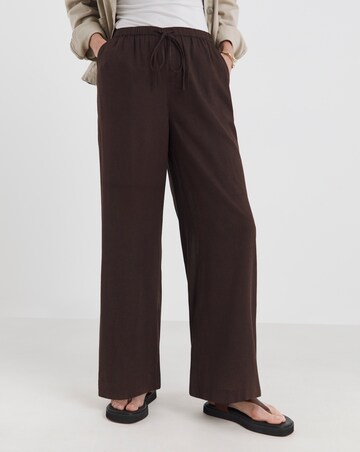Linen Mix Wide Leg Trouser