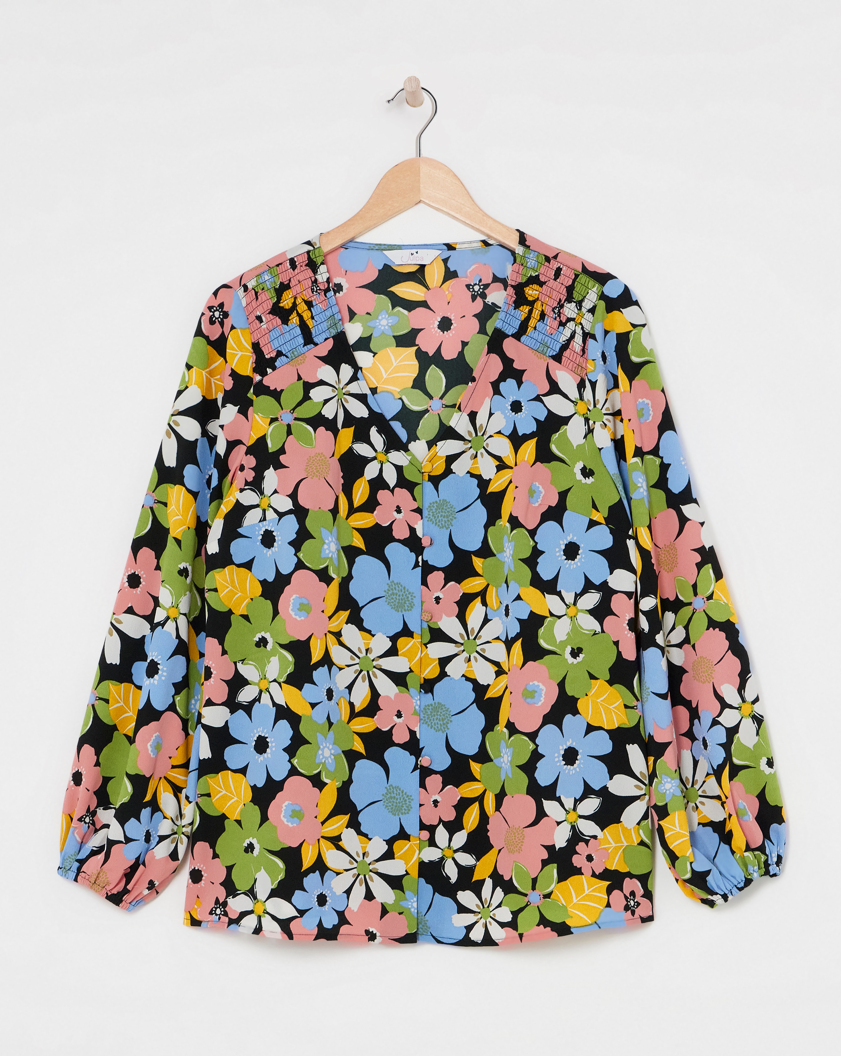 Julipa Shirred Shoulder Blouse