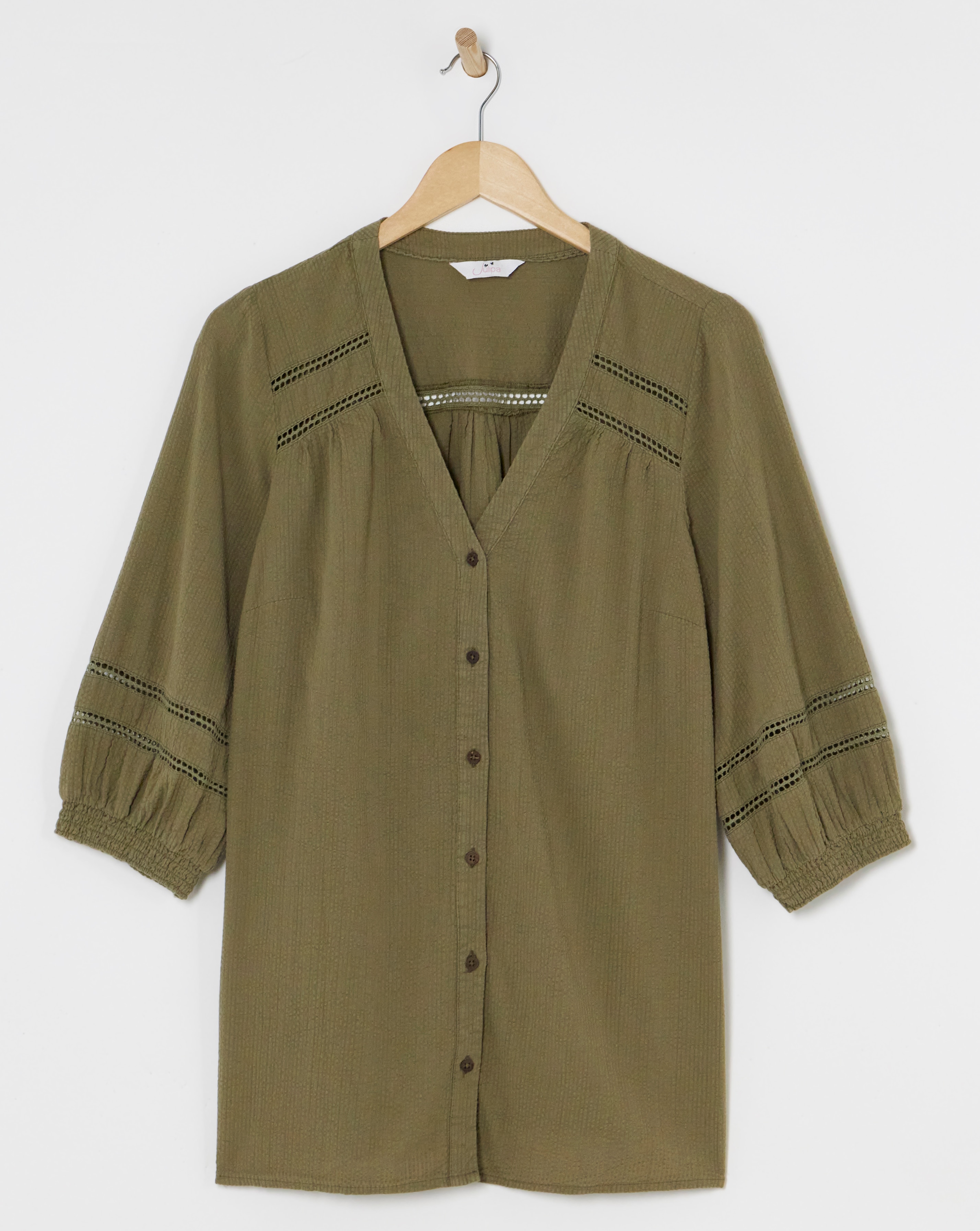 Julipa Textured Lace Trim Blouse