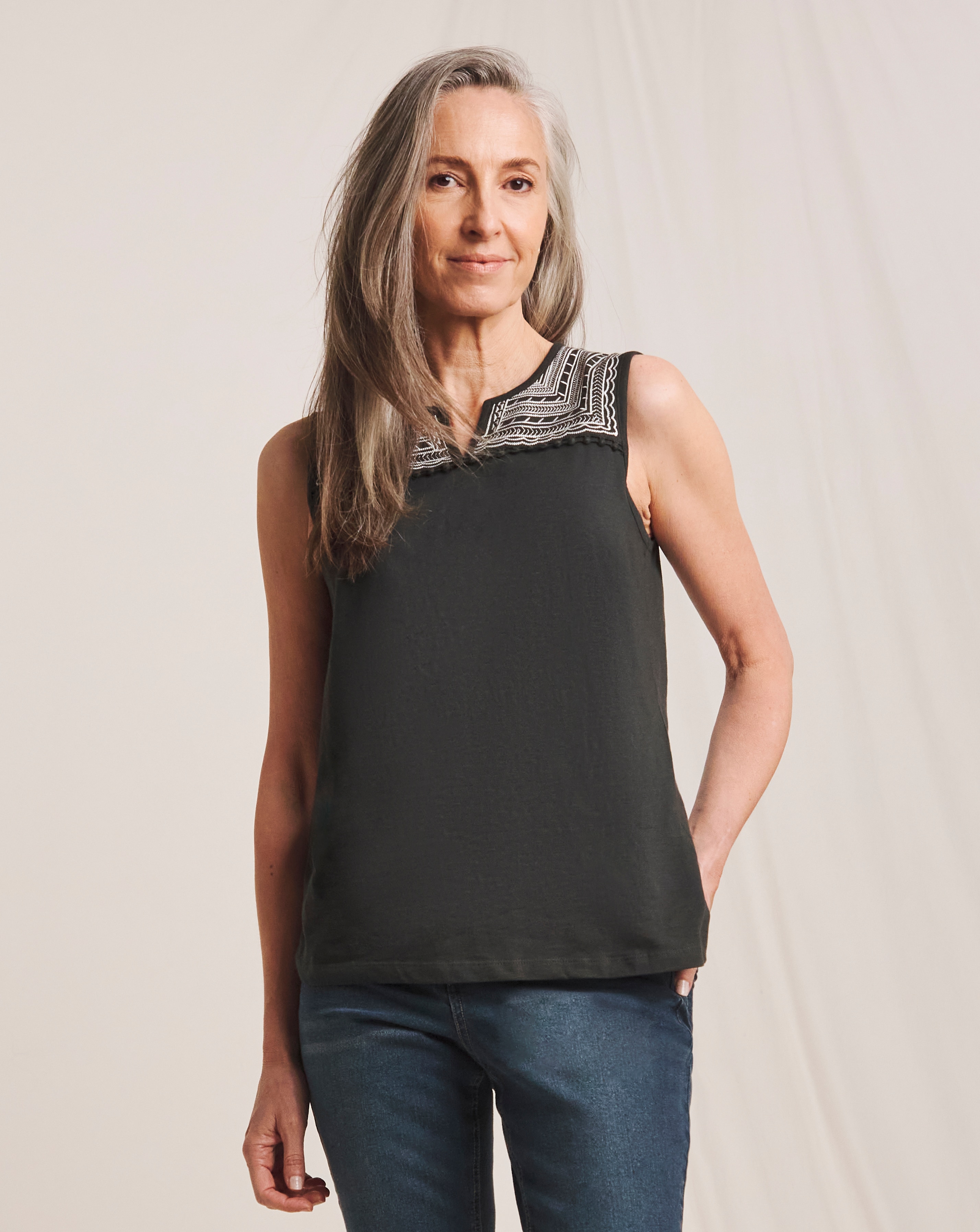 Julipa Embroidered Jersey Vest