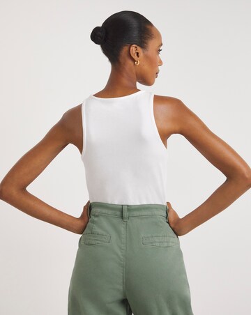 Simply Be White Basic Racer Neck Bodysuit