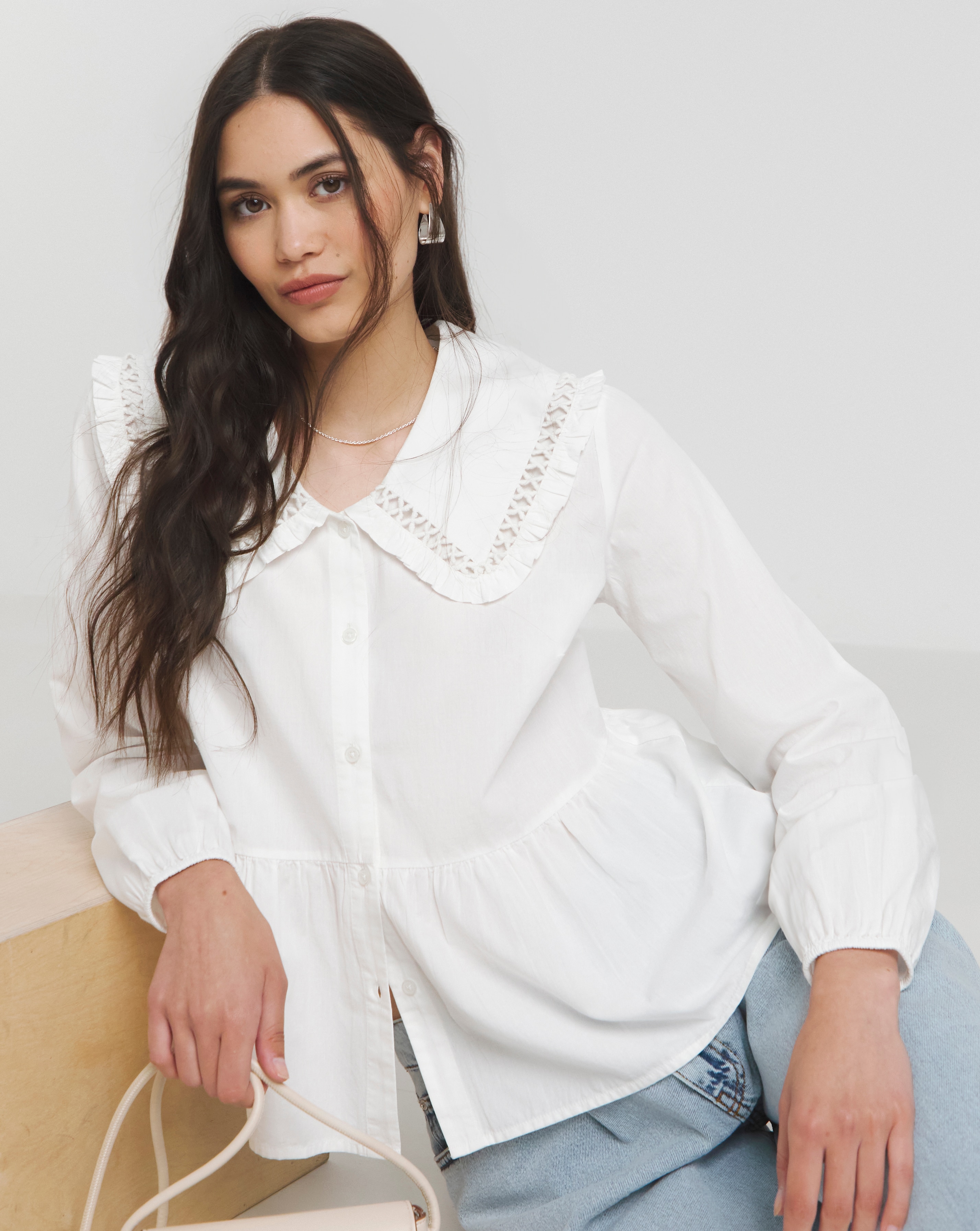 Simply Be White Collared Blouse