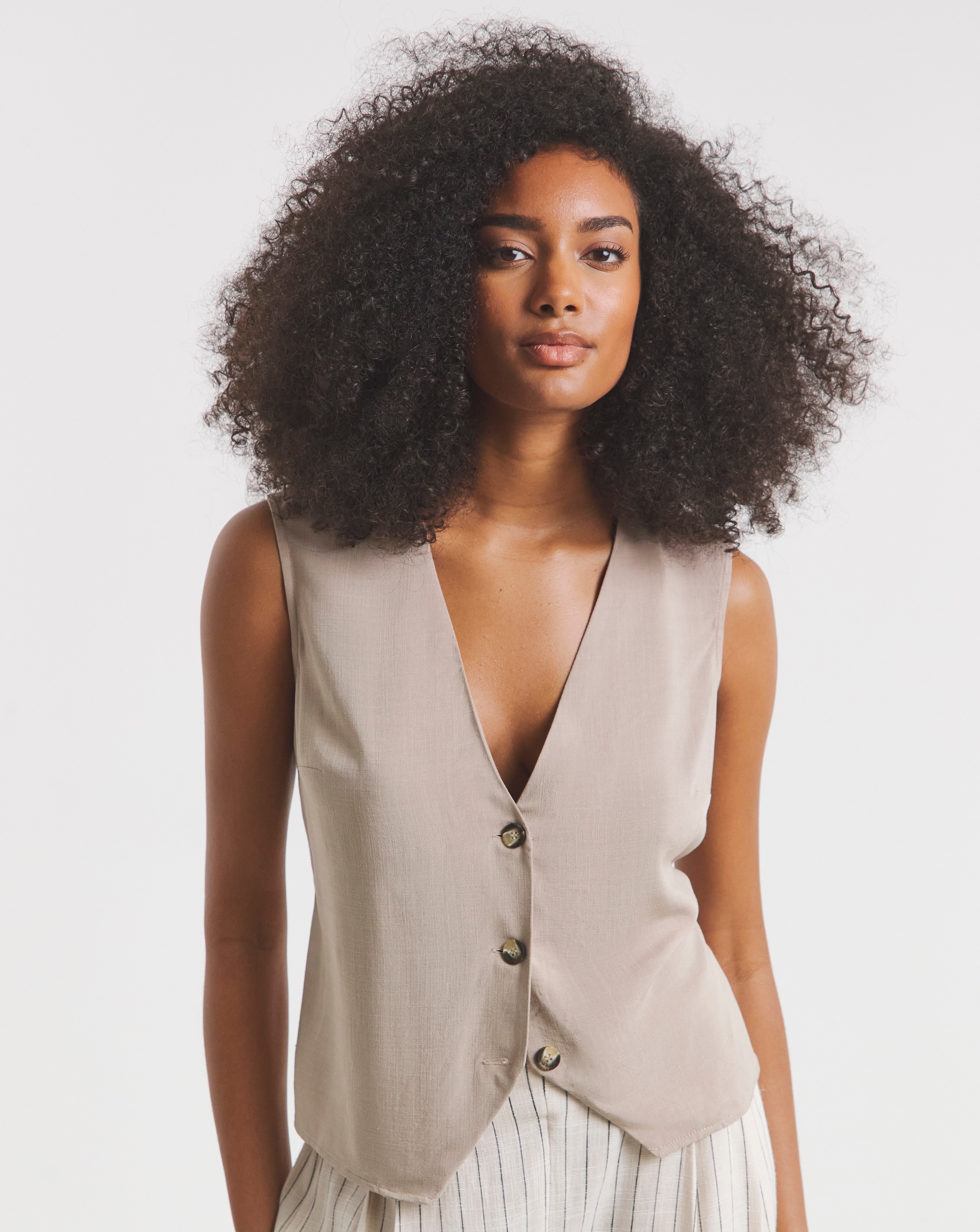 Simply Be Taupe Viscose Waistcoat