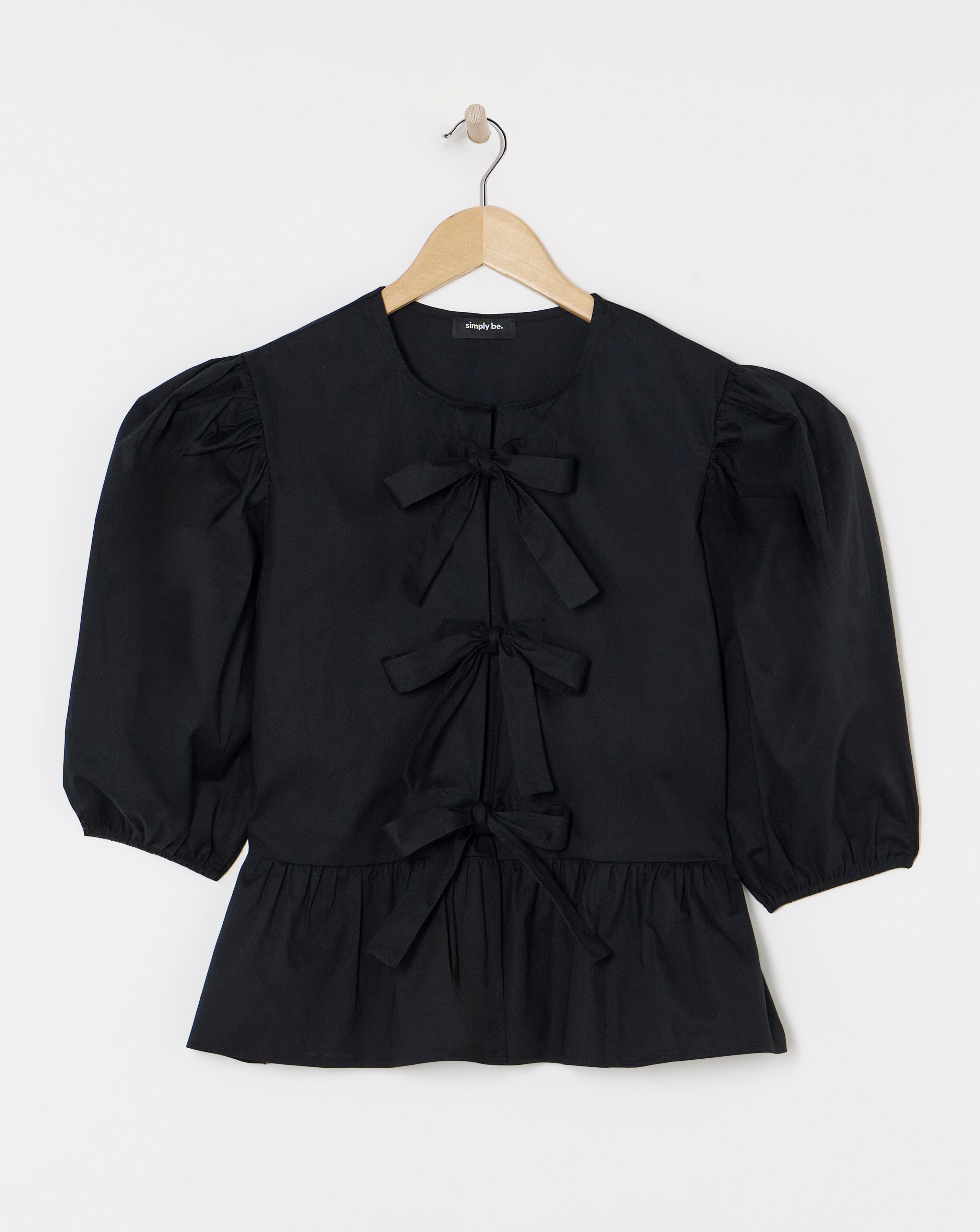 Tie Front Puff Sleeve Smock Top