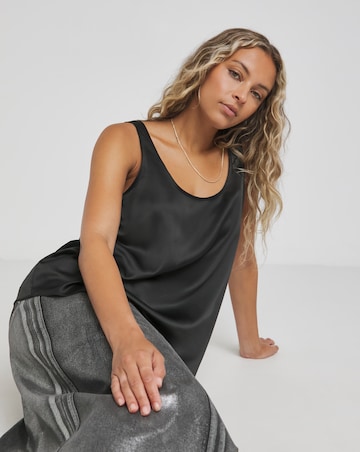 Satin Scoop Neck Vest