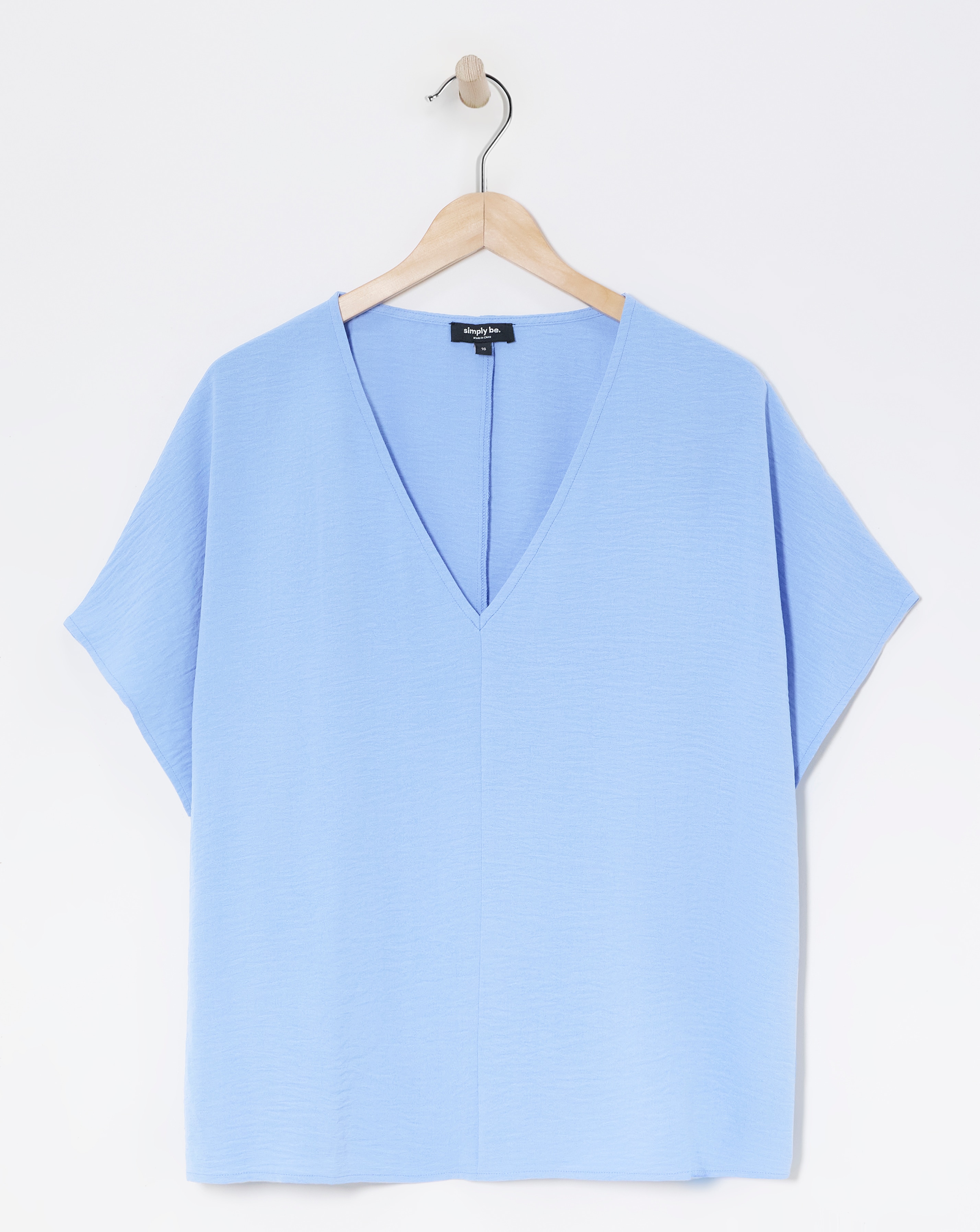 V Neck Textured Boxy Blouse