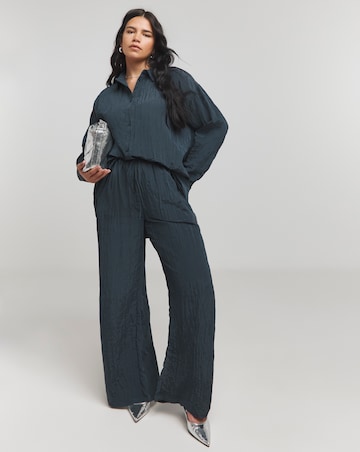 Crinkle Satin Oversized Shirt