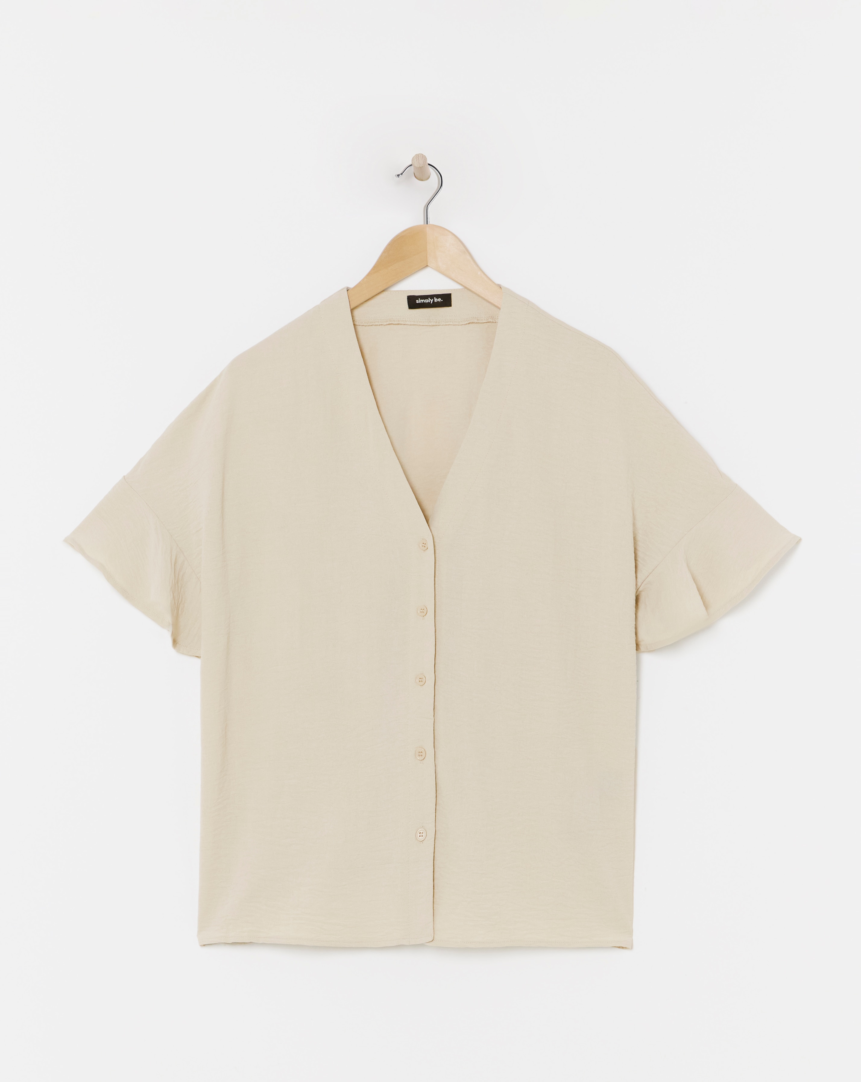 Button Through Frill Sleeve Blouse