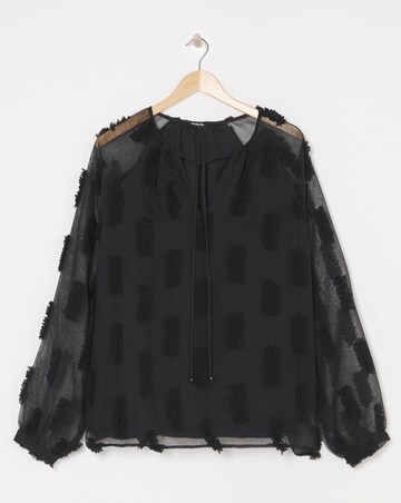 Sheer Volume Dobby Blouse