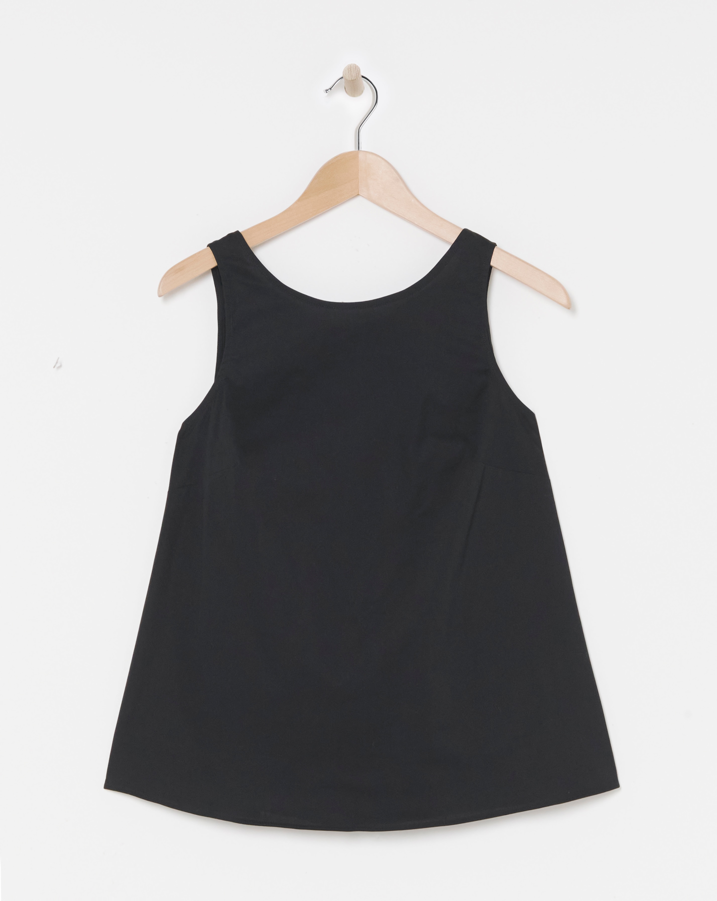 Simply Be Black Bow Back Poplin Top