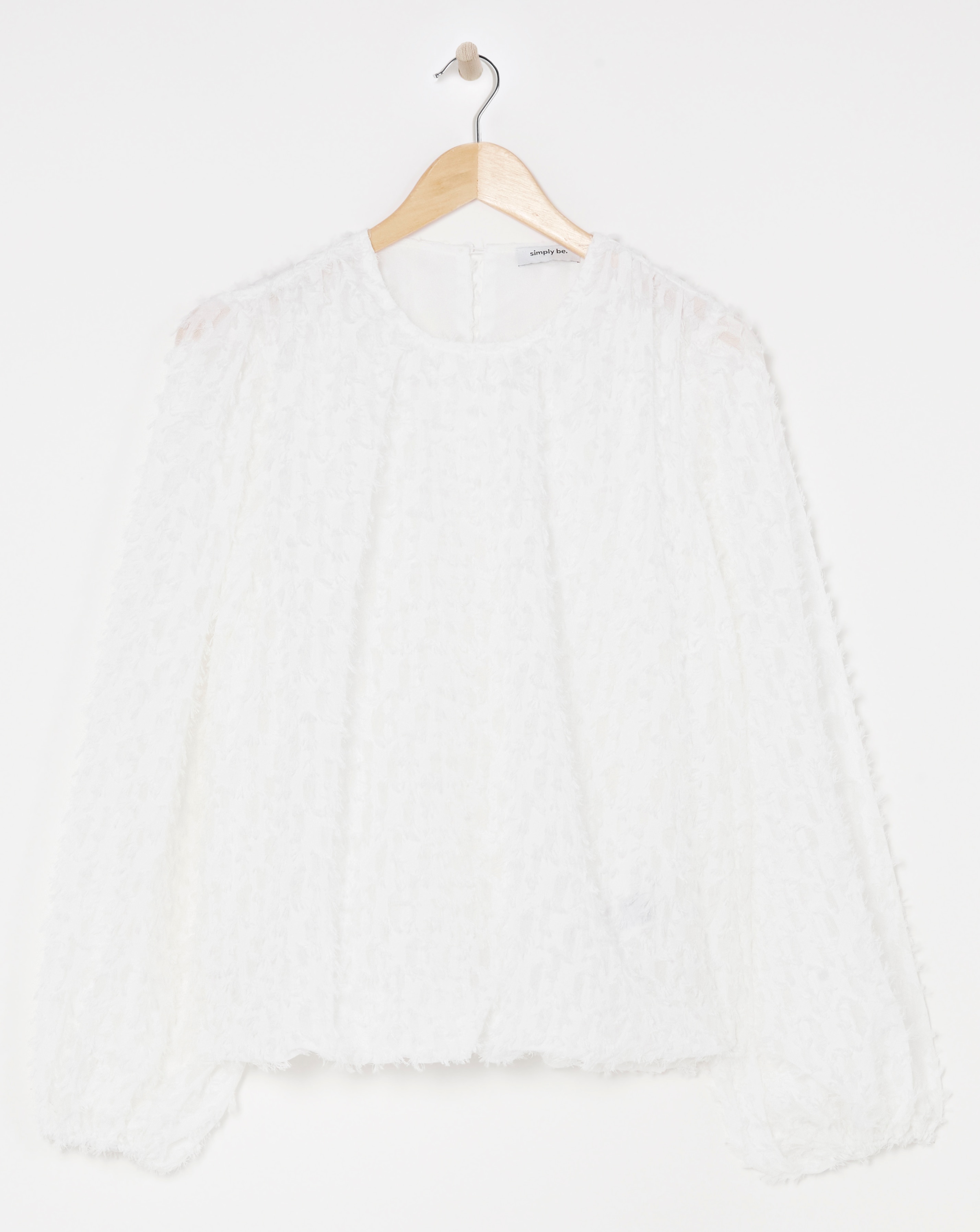 Ivory Textured Fluffy Blouse