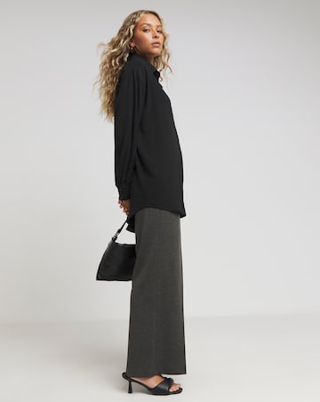 Black Oversized Textured Shirt