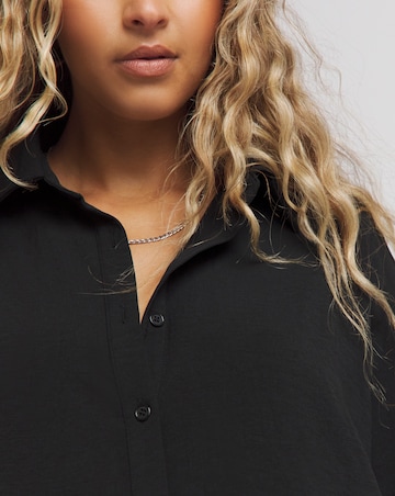 Black Oversized Textured Shirt