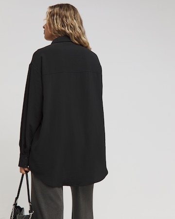Black Oversized Textured Shirt
