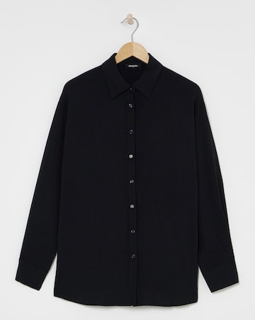 Black Oversized Textured Shirt
