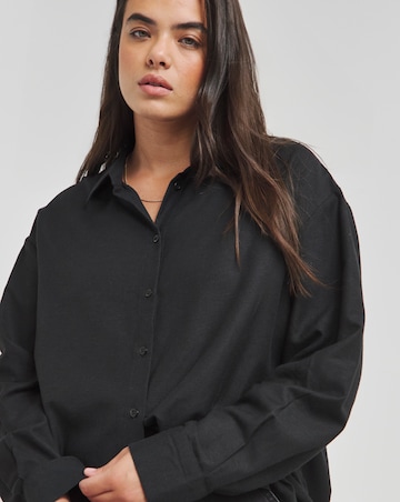 Simply Be Black Oversized Linen Shirt