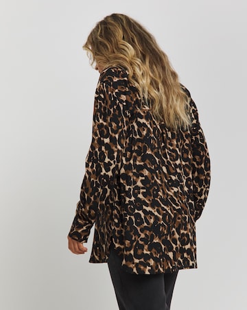 Leopard Print Long Sleeve Relaxed Shirt