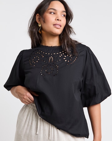 Broderie Puff Sleeve Blouse