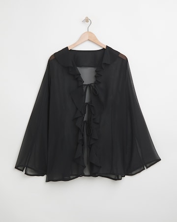 Tie Front Ruffle Georgette Blouse