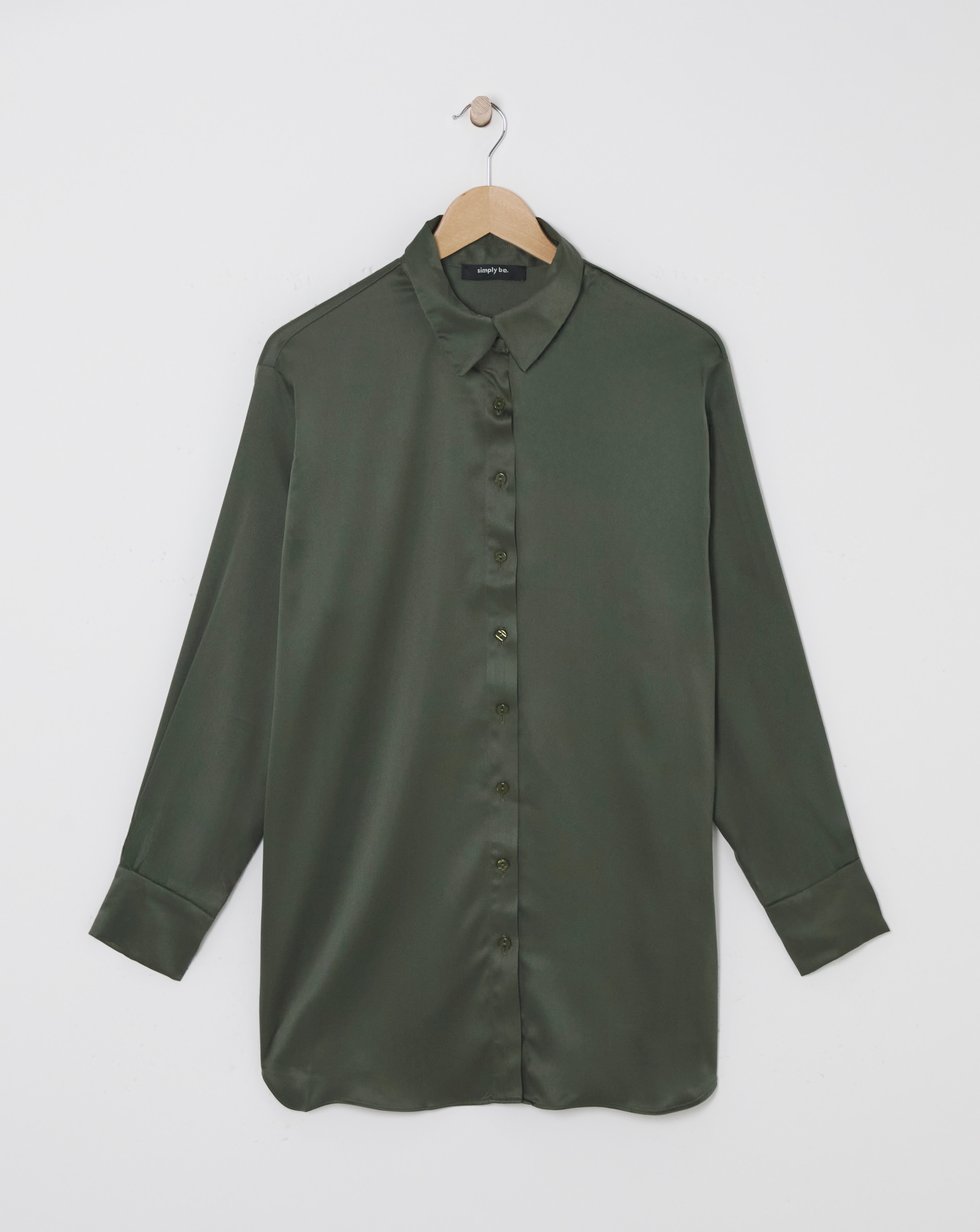 Khaki Satin Shirt