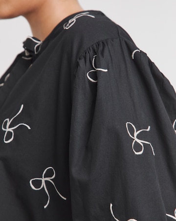 Simply Be Embroidered Bow Tie Front Blouse