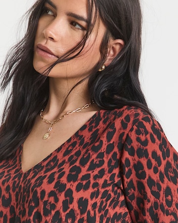 Simply Be Leopard Print Tiered Smock Top