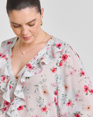 Simply Be Floral Print Ruffle Blouse