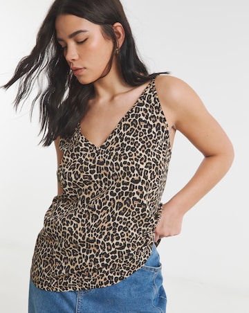 Simply Be V Neck Leopard Print Cami