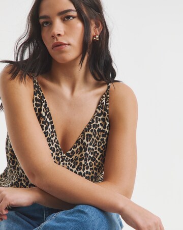 Simply Be V Neck Leopard Print Cami