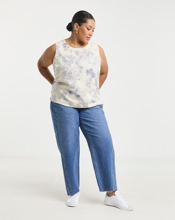 Simply Be Floral Linen Blend Vest Top