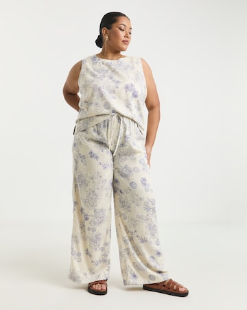 Simply Be Floral Linen Blend Vest Top