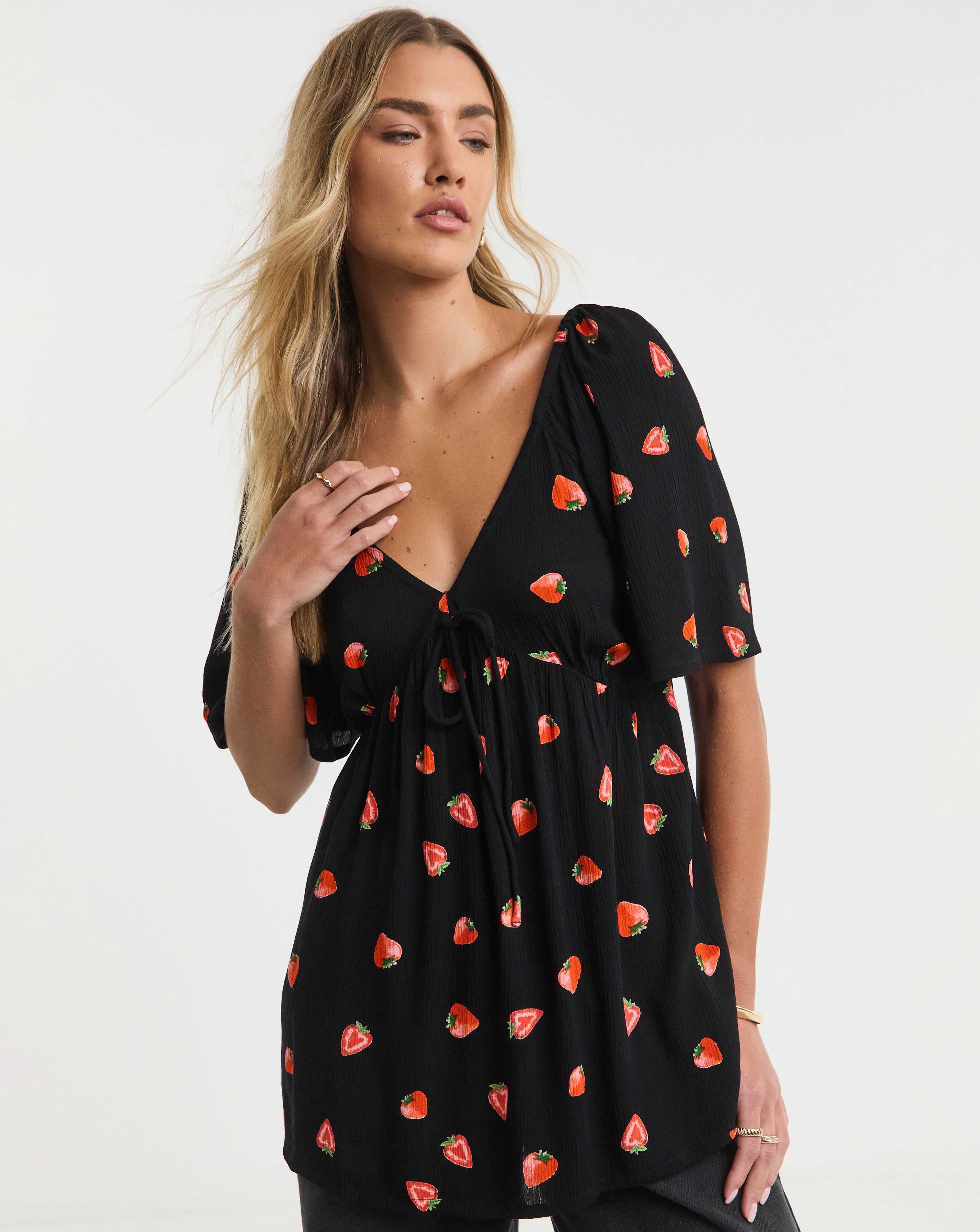 Simply Be Crinkle Short Sleeve Blouse